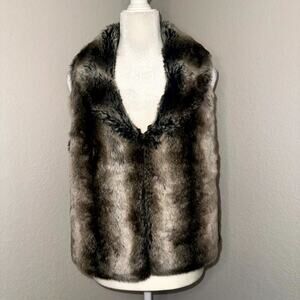 Woodland Faux Fur Vest Women's Small Cashmere Blend Winter Outerwear Boho Casual
